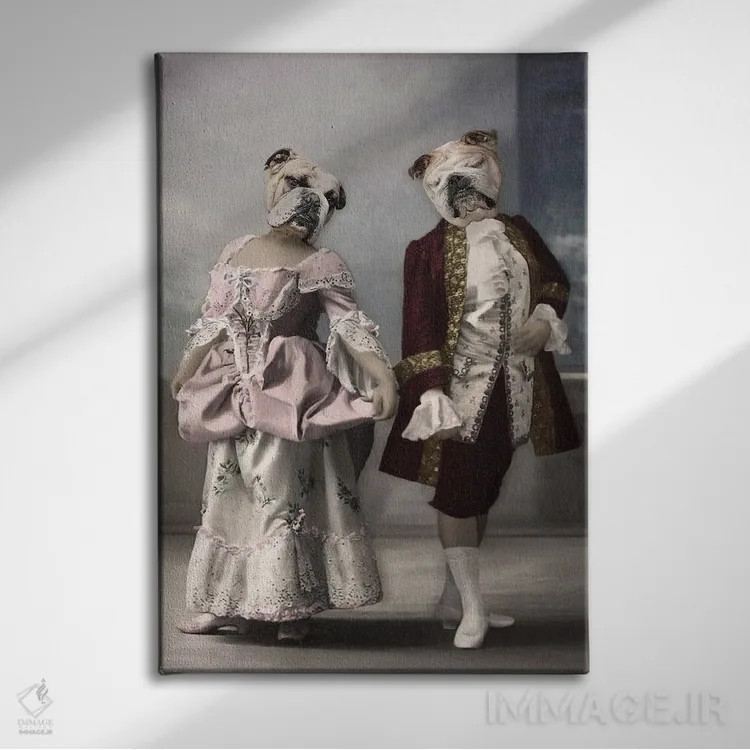 تابلو آیک و تینا اثر انیمال فَنسی - نمای روبهرو روی دیوار