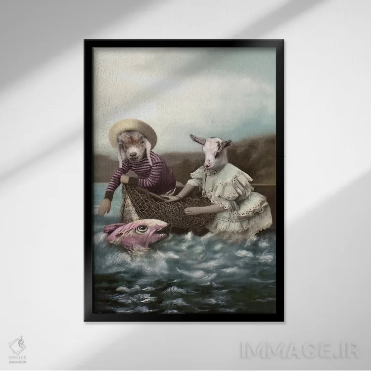 تابلو جونی و چاچ اثر انیمال فَنسی - نمای قابدار مشکی