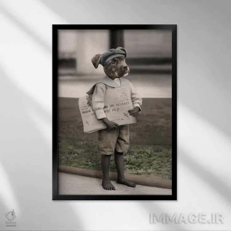 تابلو لئو اثر انیمال فَنسی - نمای قابدار مشکی