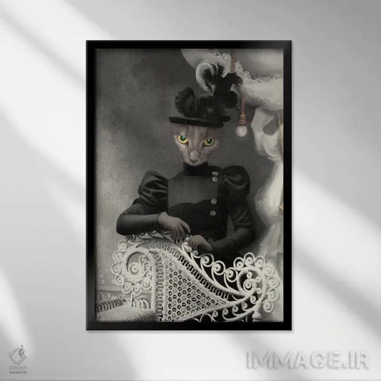 تابلو دوشیزه کوئیگلی اثر انیمال فَنسی - نمای قابدار مشکی