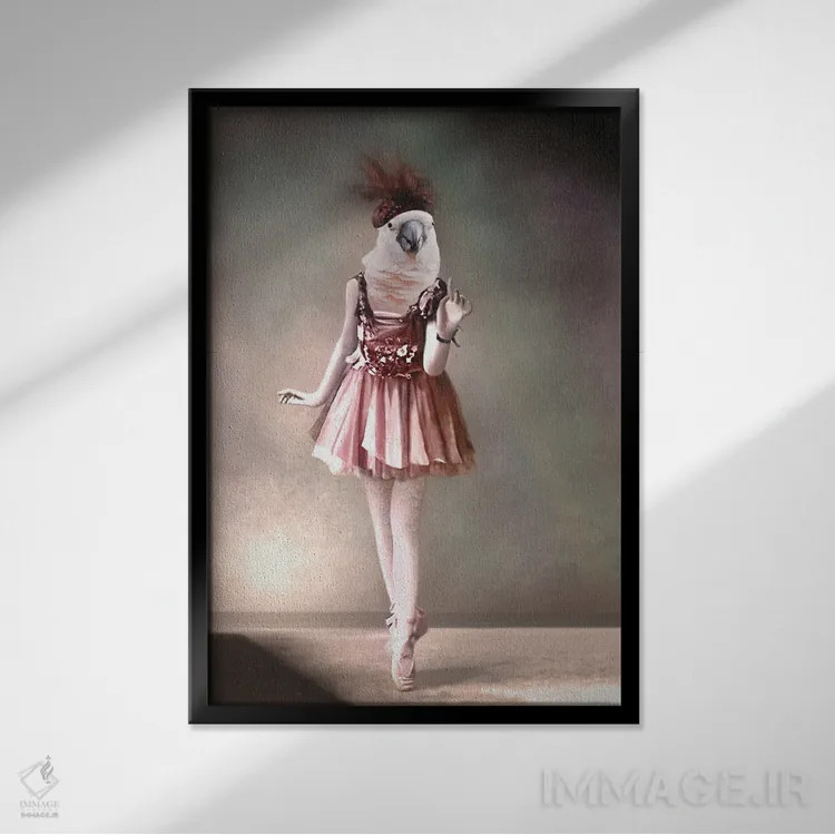 تابلو پینکی لی اثر انیمال فَنسی - نمای قابدار مشکی