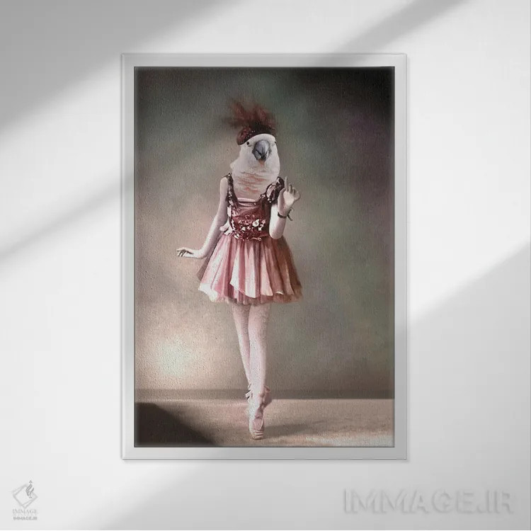 تابلو پینکی لی اثر انیمال فَنسی - نمای قابدار سفید