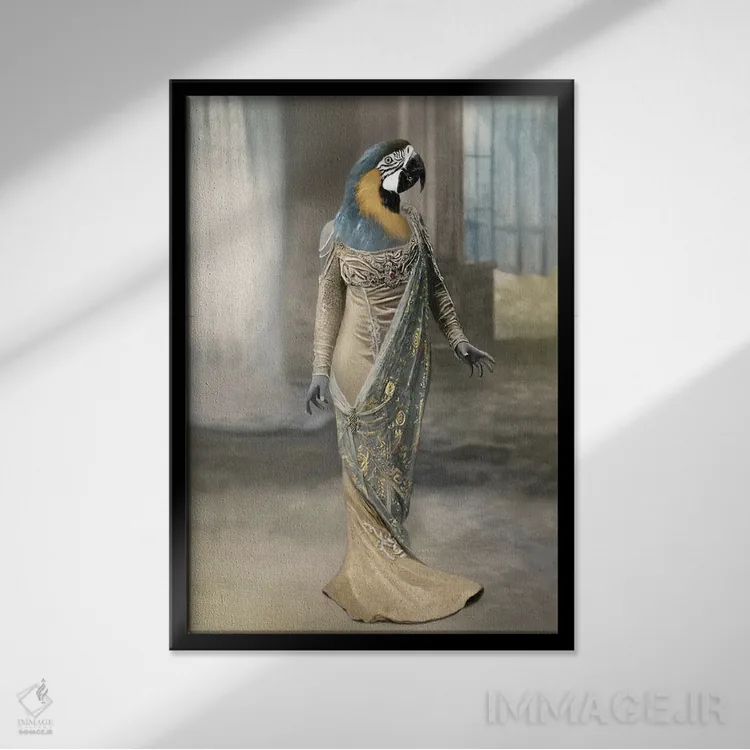 تابلو ملکه آزورا اثر انیمال فَنسی - نمای قابدار مشکی