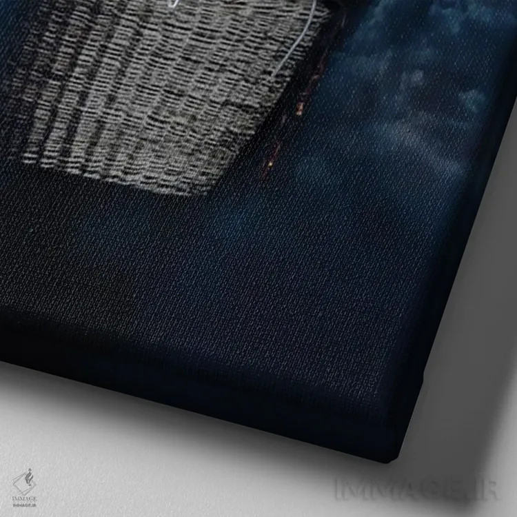 تابلو آریِل اثر انیمال فَنسی - نمای نزدیک بافت بوم