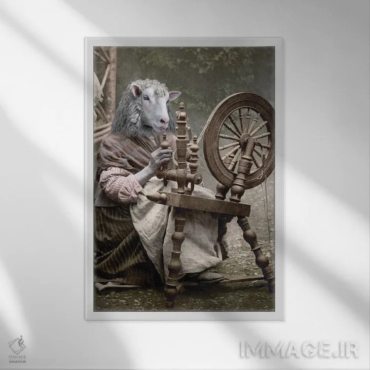 تابلو بافنده اثر انیمال فَنسی - نمای قابدار سفید