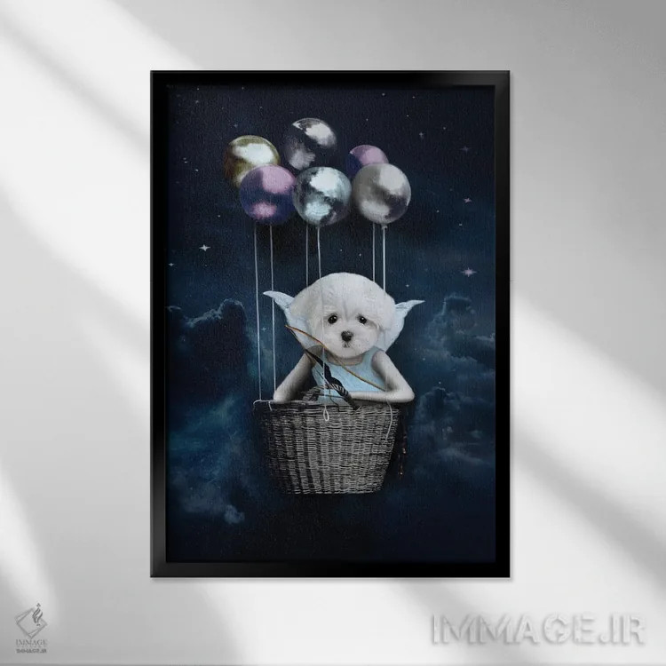 تابلو آریِل اثر انیمال فَنسی - نمای قابدار مشکی