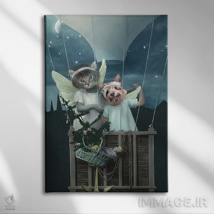 تابلو دیدار فرشتگان اثر انیمال فَنسی - نمای روبهرو روی دیوار