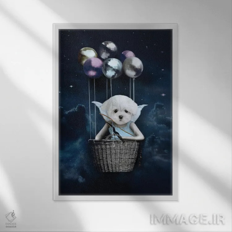 تابلو آریِل اثر انیمال فَنسی - نمای قابدار سفید