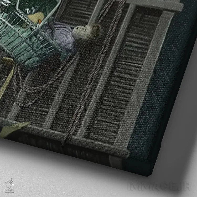 تابلو دیدار فرشتگان اثر انیمال فَنسی - نمای نزدیک بافت بوم