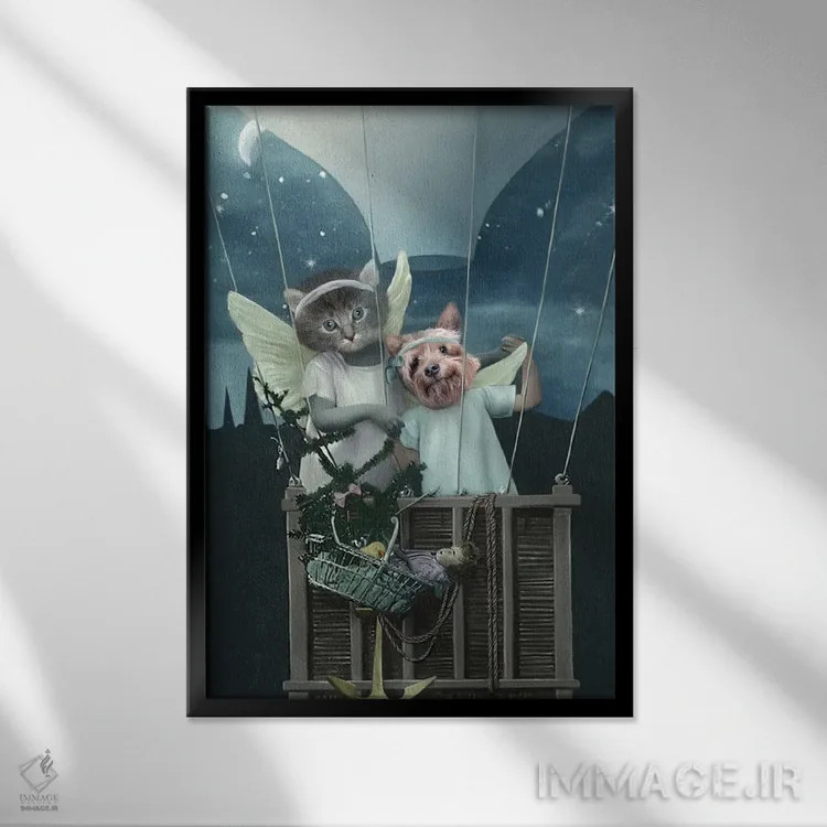 تابلو دیدار فرشتگان اثر انیمال فَنسی - نمای قابدار مشکی