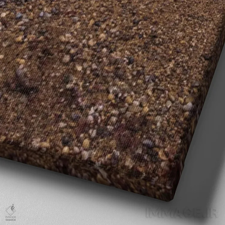 تابلو ساحل سنگریزهای اثر آصاف فرانک - نمای نزدیک بافت بوم