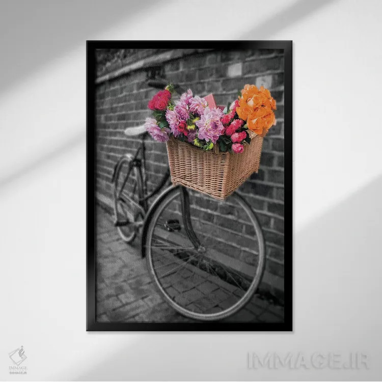 تابلو سبد گل دوم اثر آصاف فرانک - نمای قابدار مشکی