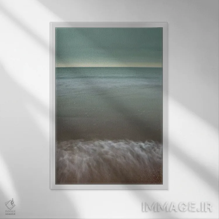 تابلو پاشیدن روی ماسه اثر آصاف فرانک - نمای قابدار سفید