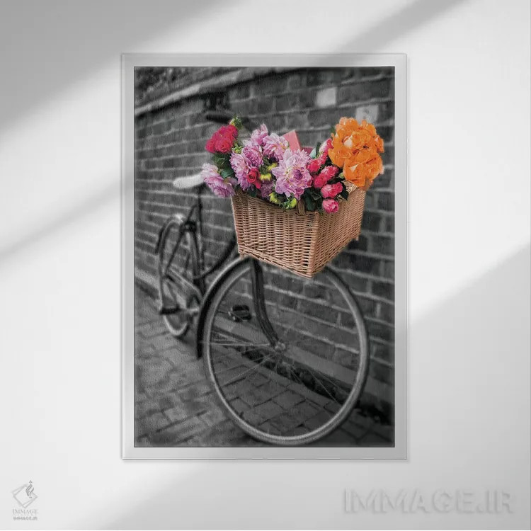 تابلو سبد گل دوم اثر آصاف فرانک - نمای قابدار سفید