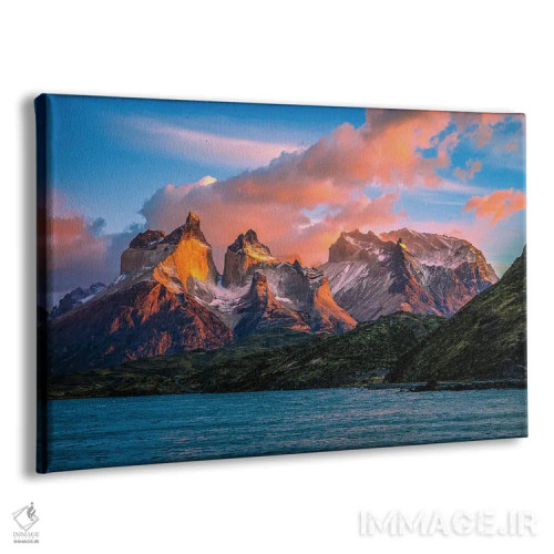 تابلو نمای طلوع کوههای پاتاگونیا اثر الکس جی پرز - نمای پرسپکتیو محصول