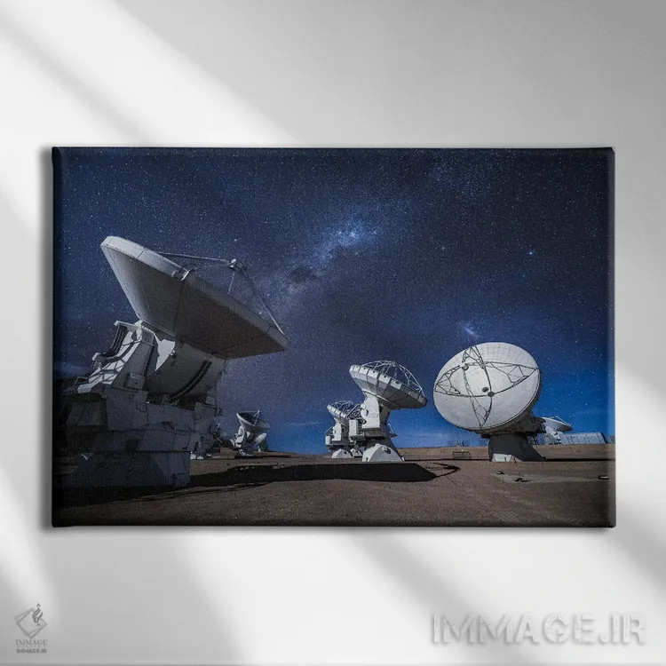 تابلو تلسکوپ آلما و کهکشان راه شیری اثر الکس جی پرز - نمای روبهرو روی دیوار
