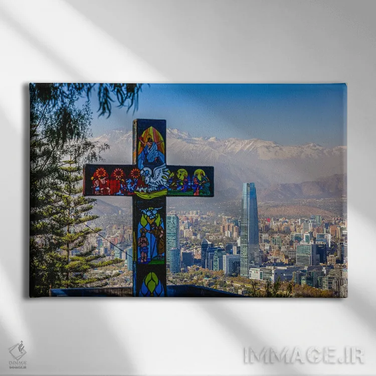 تابلو نمای متقاطع آسماننمای سانتیاگو اثر الکس جی پرز - نمای روبهرو روی دیوار