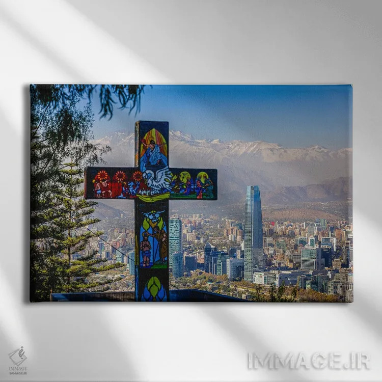 تابلو نمای متقاطع آسماننمای سانتیاگو اثر الکس جی پرز - نمای روبهرو روی دیوار