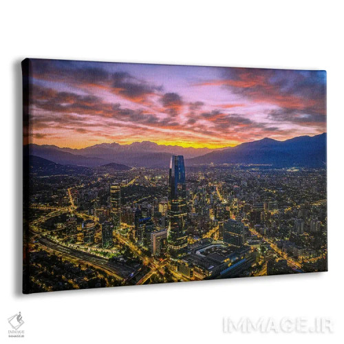 تابلو طلوع آسماننمای سانتیاگو شماره ۱ اثر الکس جی پرز - نمای پرسپکتیو محصول