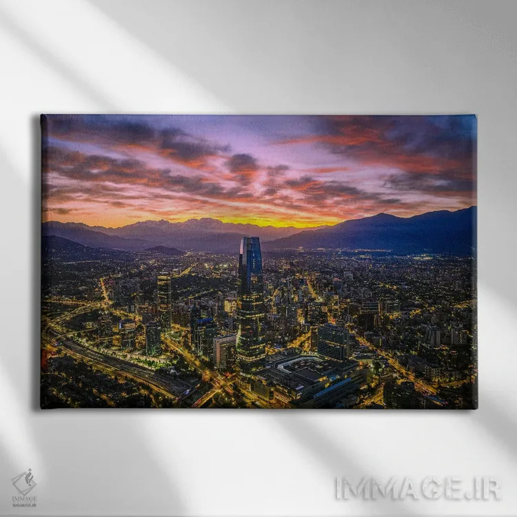 تابلو طلوع آسماننمای سانتیاگو شماره ۱ اثر الکس جی پرز - نمای روبهرو روی دیوار