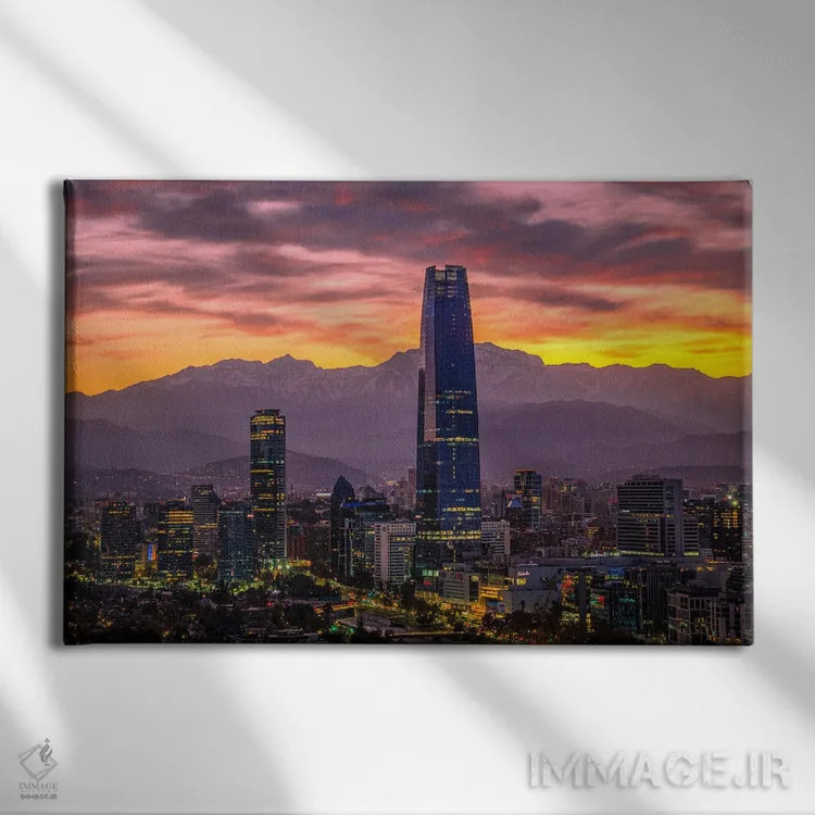 تابلو طلوع آسماننمای سانتیاگو شماره ۲ اثر الکس جی پرز - نمای روبهرو روی دیوار