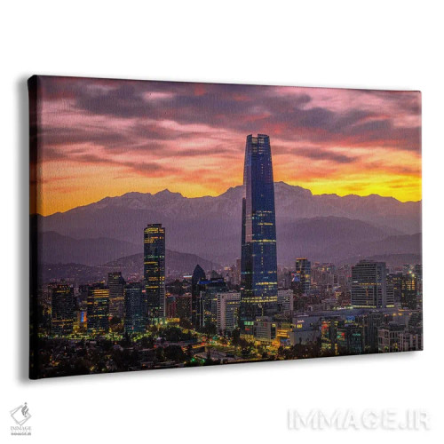 تابلو طلوع آسماننمای سانتیاگو شماره ۲ اثر الکس جی پرز - نمای پرسپکتیو محصول