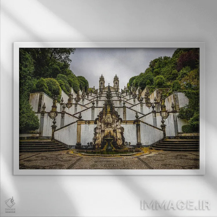 تابلو پلههای بوم ژزوس دو مونته شماره ۲ اثر الکس جی پرز - نمای قابدار سفید