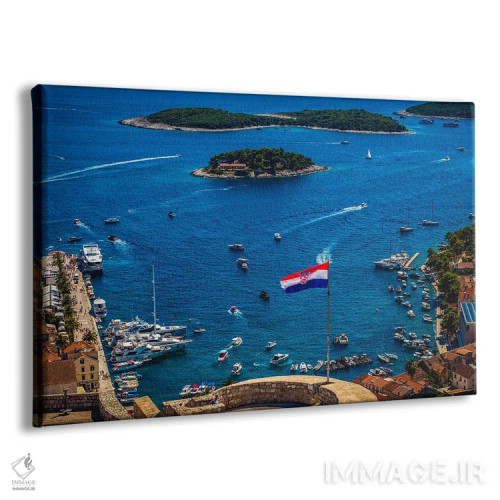 تابلو بندر هوار و قلعهٔ مشرف بر آن اثر الکس جی پرز - نمای پرسپکتیو محصول