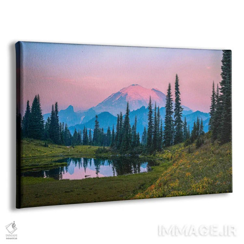تابلو دریاچه طلوع کوه رینیر اثر الکس جی پرز - نمای پرسپکتیو محصول