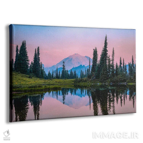 تابلو انعکاس طلوع دریاچه کوه رینیر اثر الکس جی پرز - نمای پرسپکتیو محصول