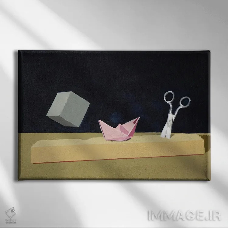تابلو سنگ، کاغذ، قیچی (بازی) اثر الکساندر گراهوفسکی - نمای روبهرو روی دیوار