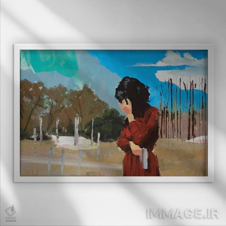 تابلو کاش یک قلب چوبی داشتم اثر الکساندر گراهوفسکی - نمای قابدار سفید