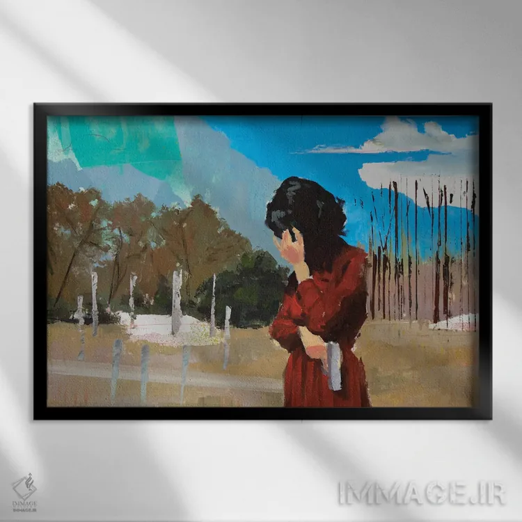 تابلو کاش یک قلب چوبی داشتم اثر الکساندر گراهوفسکی - نمای قابدار مشکی