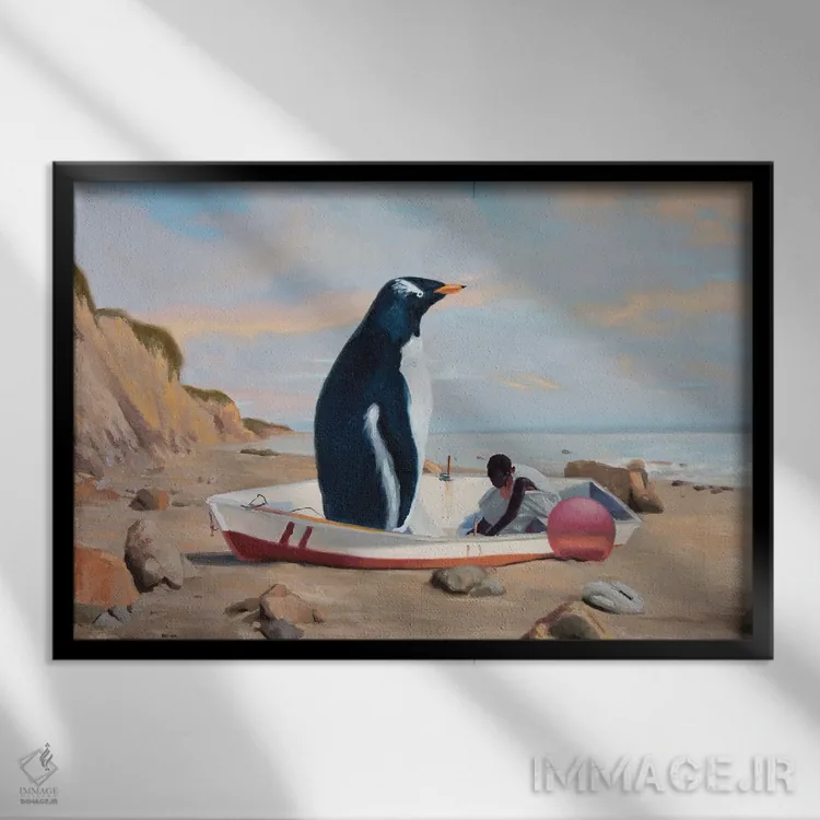 تابلو جزر و مد در حال اوج گرفتن است اثر الکساندر گراهوفسکی - نمای قابدار مشکی