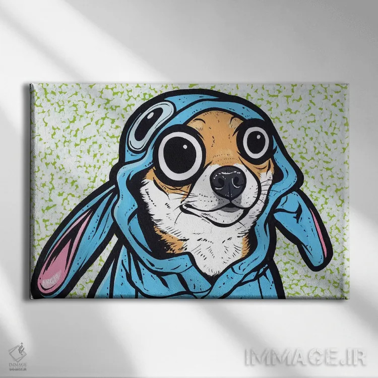 تابلو توله سگ شیبا اینو اثر آلیسون گاتچل - نمای روبهرو روی دیوار
