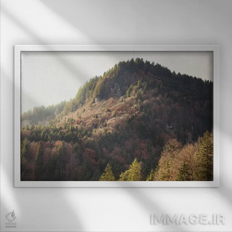 تابلو نور کوهستان اثر آن هادک - نمای قابدار سفید