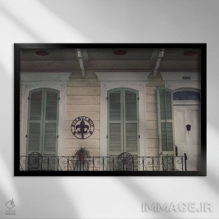 تابلو خوشآمدید (فرانسوی) اثر آن هادک - نمای قابدار مشکی