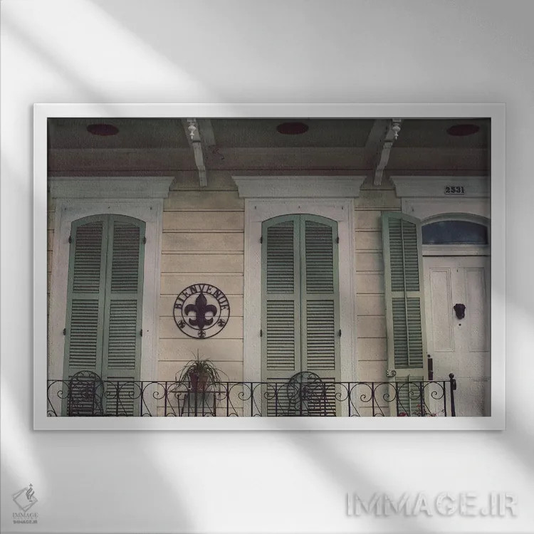 تابلو خوشآمدید (فرانسوی) اثر آن هادک - نمای قابدار سفید