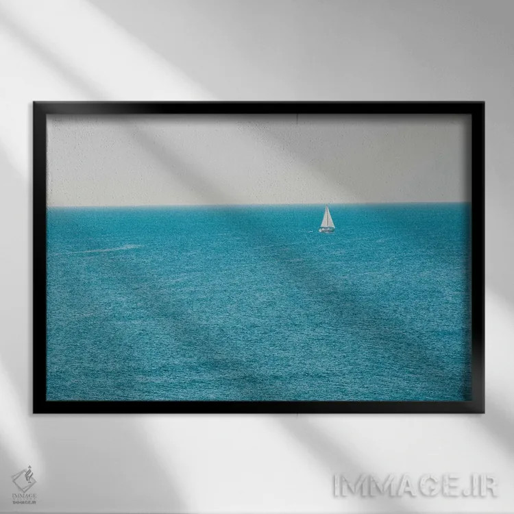 تابلو بادبان برافراز (آماده حرکت شو) اثر آن هادک - نمای قابدار مشکی