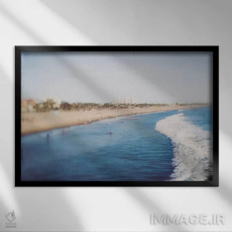 تابلو روز ساحل سانتا مونیکا اثر آن هادک - نمای قابدار مشکی