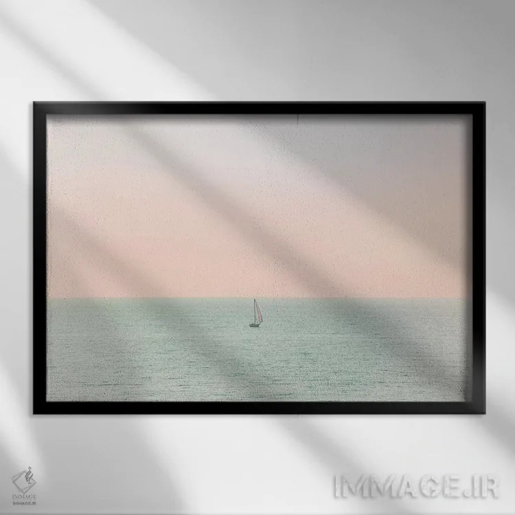 تابلو سرخی آسمان (غروب/طلوع) اثر آن هادک - نمای قابدار مشکی