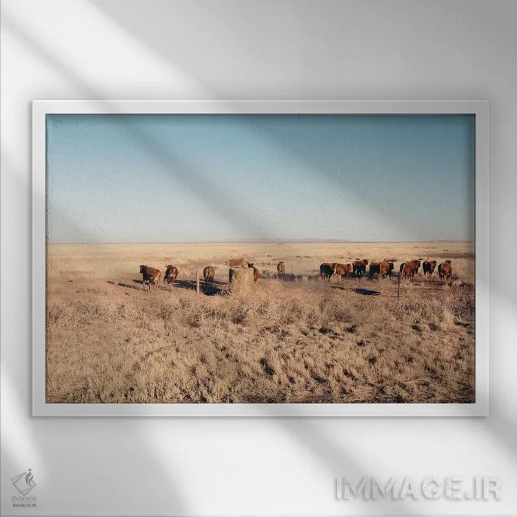 تابلو فرار (حرکت گلهای، یورش حیوانات) اثر آن هادک - نمای قابدار سفید