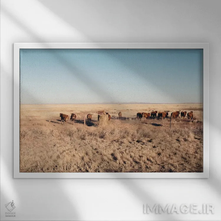 تابلو فرار (حرکت گلهای، یورش حیوانات) اثر آن هادک - نمای قابدار سفید