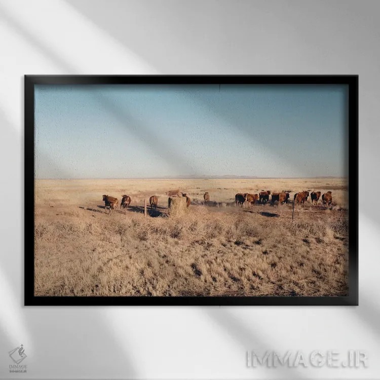 تابلو فرار (حرکت گلهای، یورش حیوانات) اثر آن هادک - نمای قابدار مشکی