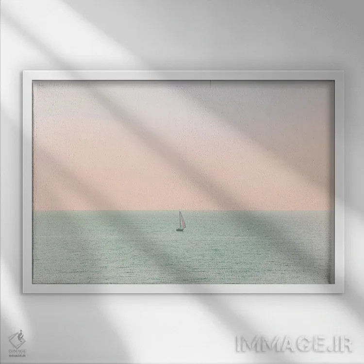 تابلو سرخی آسمان (غروب/طلوع) اثر آن هادک - نمای قابدار سفید