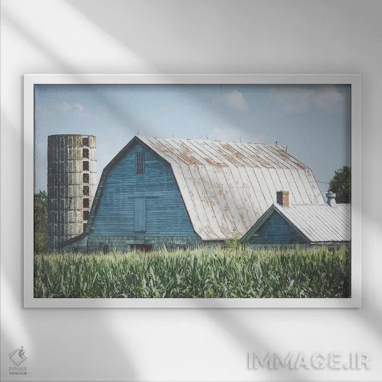 تابلو تابستان در مزرعه اثر آن هادک - نمای قابدار سفید