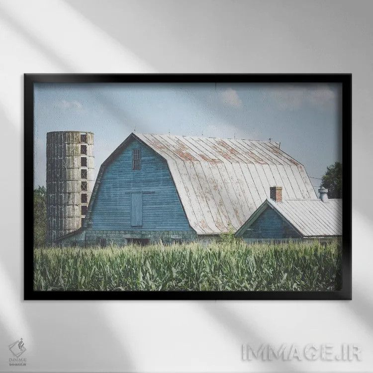 تابلو تابستان در مزرعه اثر آن هادک - نمای قابدار مشکی