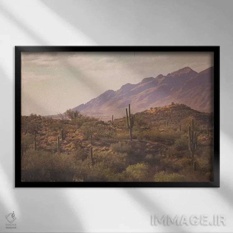 تابلو طلوع توسان (نام شهر در آریزونا) اثر آن هادک - نمای قابدار مشکی