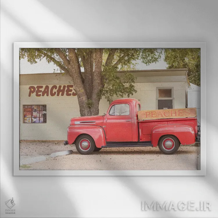 تابلو کامیون هلو اثر آن هادک - نمای قابدار سفید