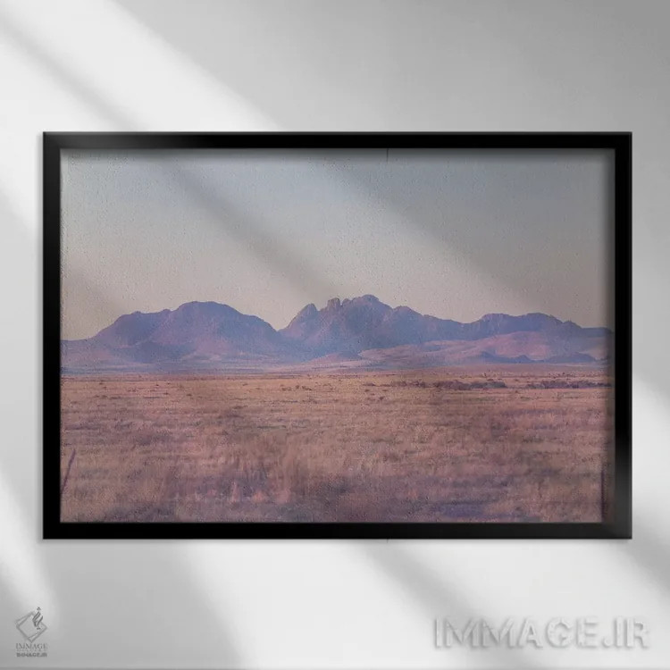 تابلو غروب آفتاب در غرب تگزاس اثر آن هادک - نمای قابدار مشکی